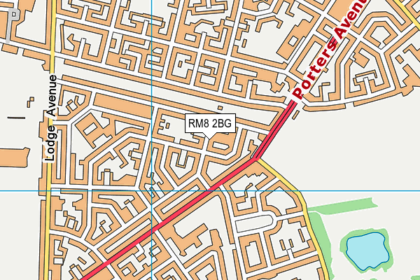 RM8 2BG map - OS VectorMap District (Ordnance Survey)