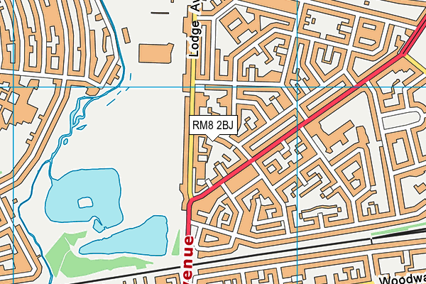 RM8 2BJ map - OS VectorMap District (Ordnance Survey)