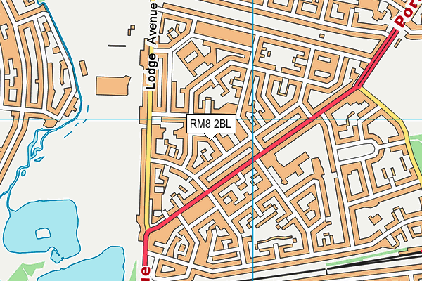 RM8 2BL map - OS VectorMap District (Ordnance Survey)