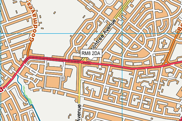 RM8 2DA map - OS VectorMap District (Ordnance Survey)