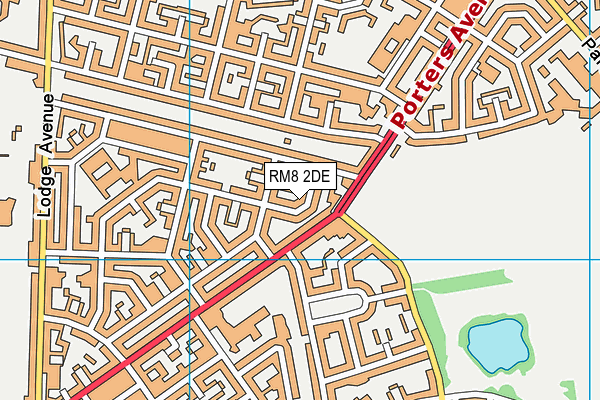 RM8 2DE map - OS VectorMap District (Ordnance Survey)