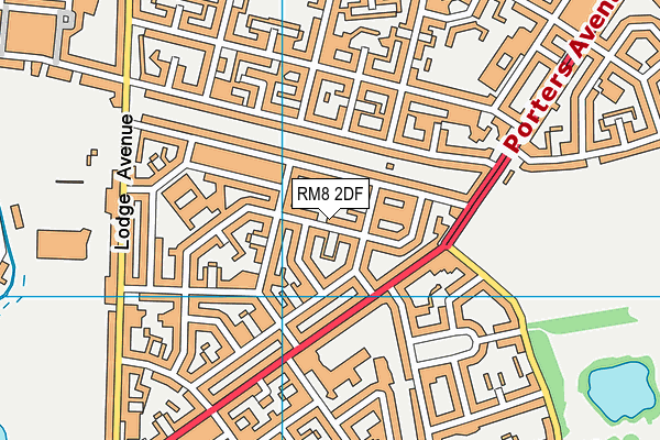 RM8 2DF map - OS VectorMap District (Ordnance Survey)