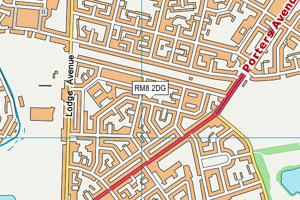 RM8 2DG map - OS VectorMap District (Ordnance Survey)