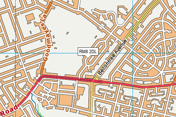 RM8 2DL map - OS VectorMap District (Ordnance Survey)