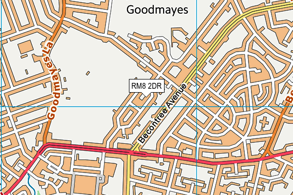 RM8 2DR map - OS VectorMap District (Ordnance Survey)