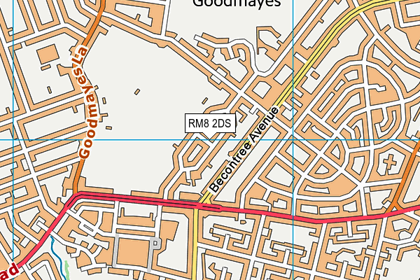 RM8 2DS map - OS VectorMap District (Ordnance Survey)