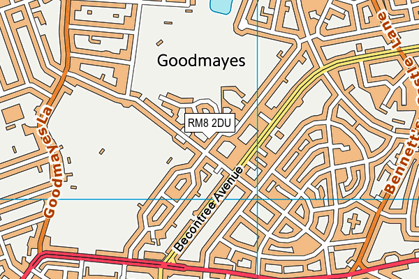 RM8 2DU map - OS VectorMap District (Ordnance Survey)