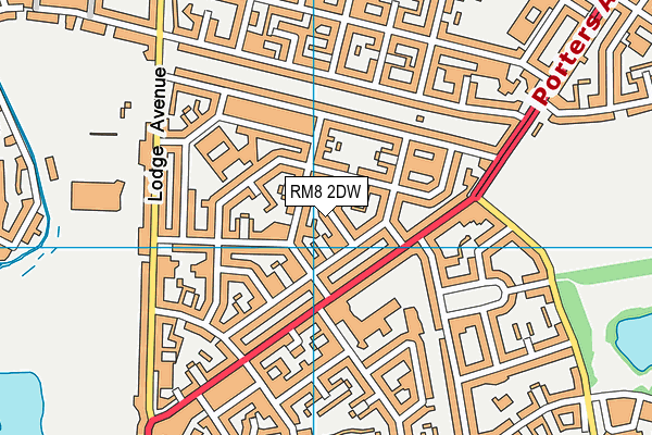 RM8 2DW map - OS VectorMap District (Ordnance Survey)