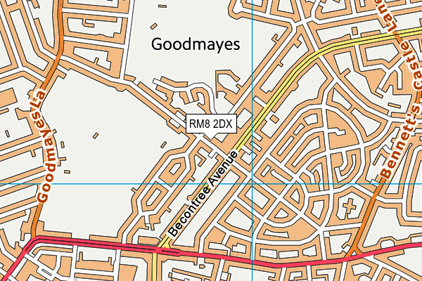 RM8 2DX map - OS VectorMap District (Ordnance Survey)
