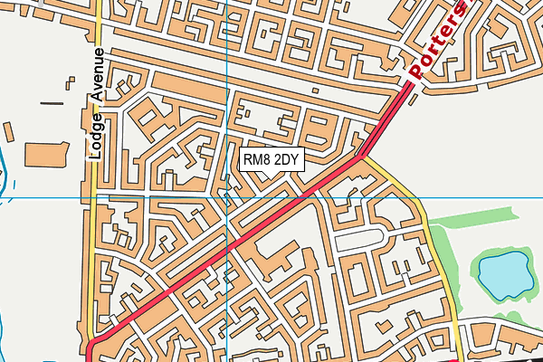 RM8 2DY map - OS VectorMap District (Ordnance Survey)