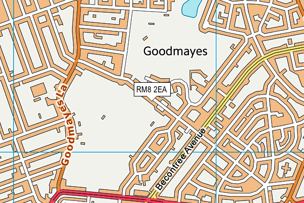 RM8 2EA map - OS VectorMap District (Ordnance Survey)