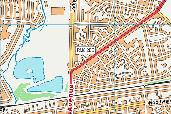 RM8 2EE map - OS VectorMap District (Ordnance Survey)