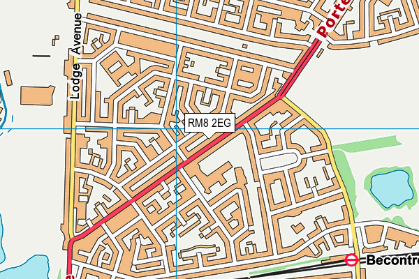 RM8 2EG map - OS VectorMap District (Ordnance Survey)