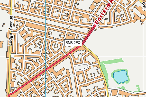 RM8 2EQ map - OS VectorMap District (Ordnance Survey)