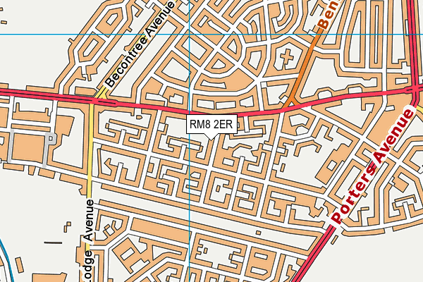 RM8 2ER map - OS VectorMap District (Ordnance Survey)