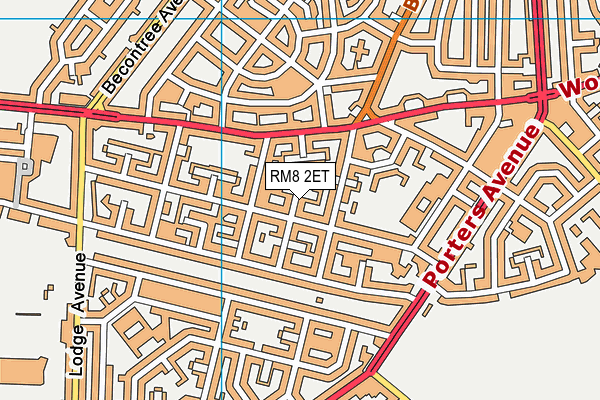 RM8 2ET map - OS VectorMap District (Ordnance Survey)