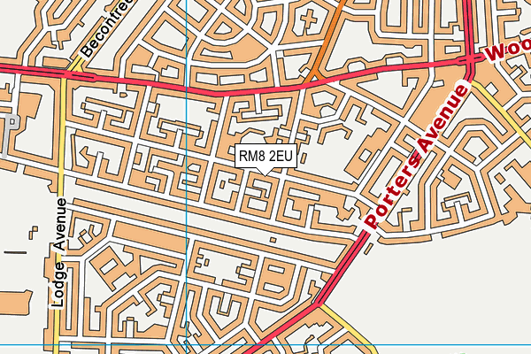 RM8 2EU map - OS VectorMap District (Ordnance Survey)