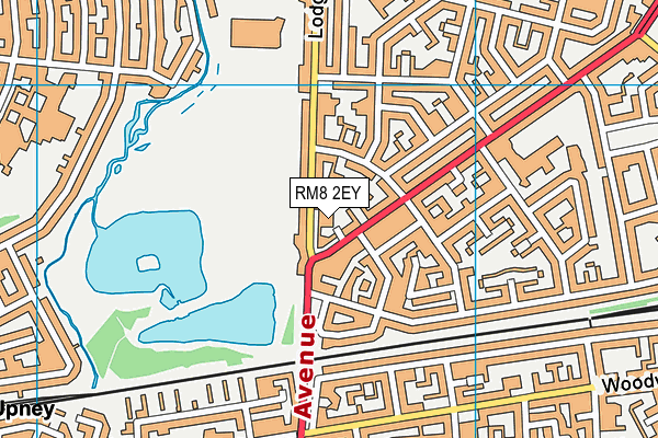RM8 2EY map - OS VectorMap District (Ordnance Survey)
