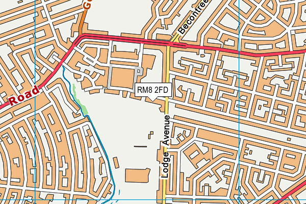 RM8 2FD map - OS VectorMap District (Ordnance Survey)