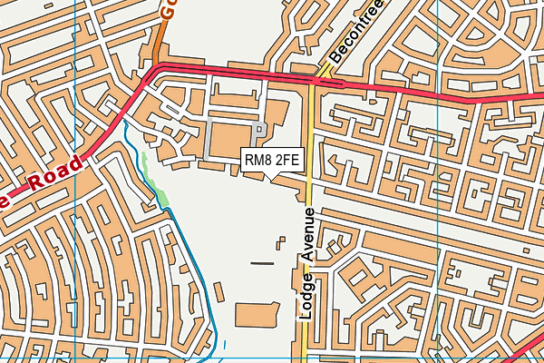 RM8 2FE map - OS VectorMap District (Ordnance Survey)