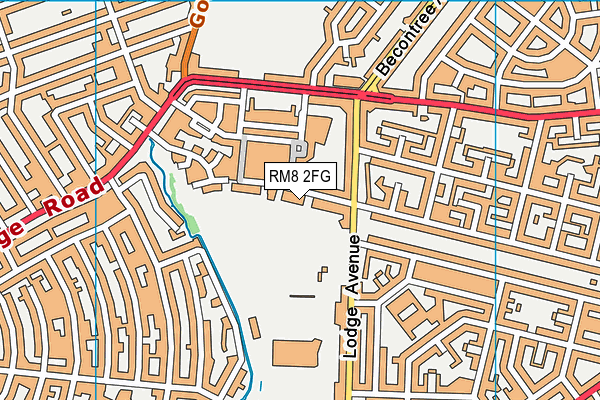 RM8 2FG map - OS VectorMap District (Ordnance Survey)