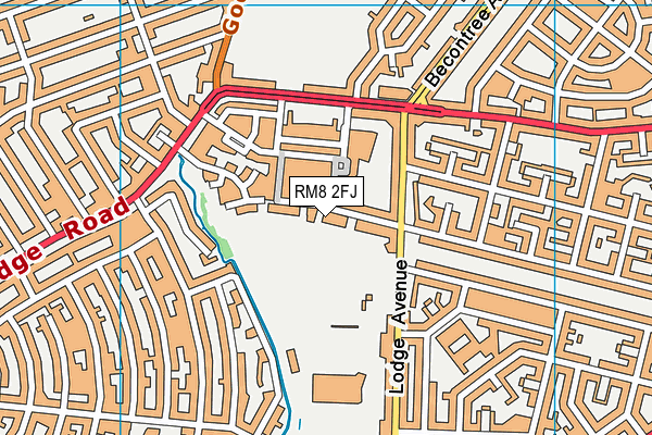 RM8 2FJ map - OS VectorMap District (Ordnance Survey)