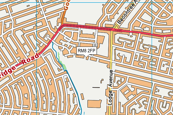 RM8 2FP map - OS VectorMap District (Ordnance Survey)
