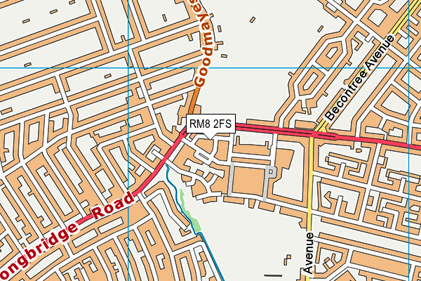 RM8 2FS map - OS VectorMap District (Ordnance Survey)