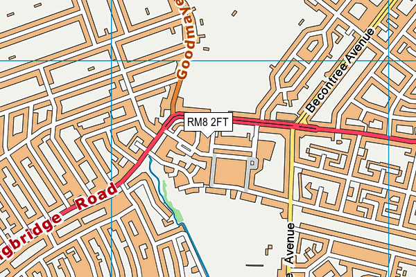 RM8 2FT map - OS VectorMap District (Ordnance Survey)