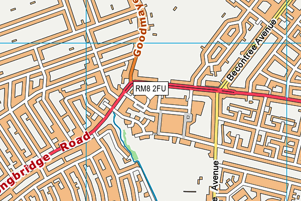 RM8 2FU map - OS VectorMap District (Ordnance Survey)