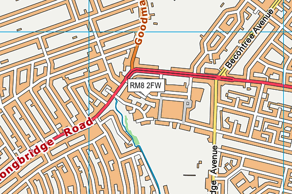 RM8 2FW map - OS VectorMap District (Ordnance Survey)