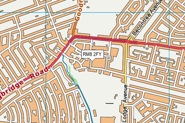 RM8 2FY map - OS VectorMap District (Ordnance Survey)