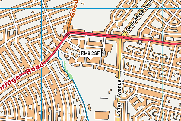 RM8 2GF map - OS VectorMap District (Ordnance Survey)