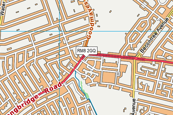 RM8 2GQ map - OS VectorMap District (Ordnance Survey)