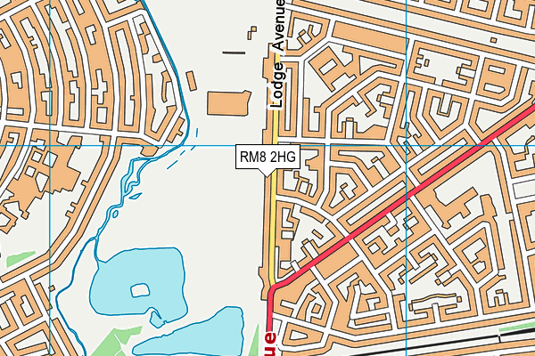 RM8 2HG map - OS VectorMap District (Ordnance Survey)