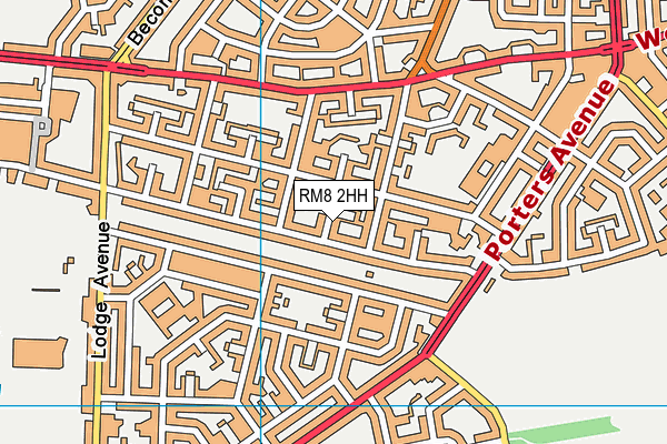 RM8 2HH map - OS VectorMap District (Ordnance Survey)
