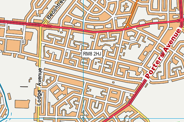 RM8 2HJ map - OS VectorMap District (Ordnance Survey)