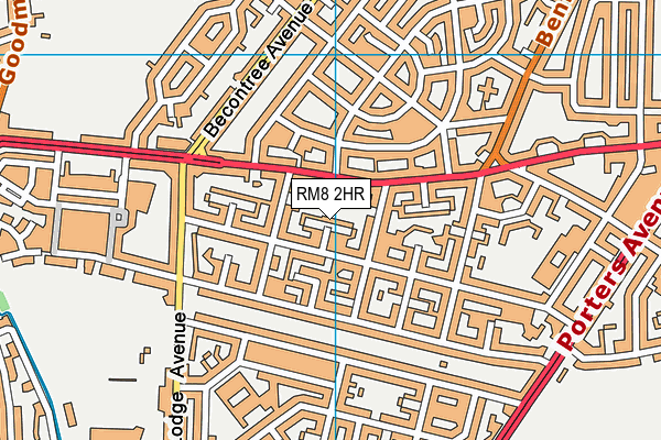 RM8 2HR map - OS VectorMap District (Ordnance Survey)