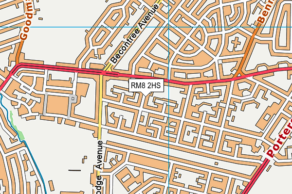 RM8 2HS map - OS VectorMap District (Ordnance Survey)