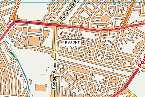 RM8 2HT map - OS VectorMap District (Ordnance Survey)