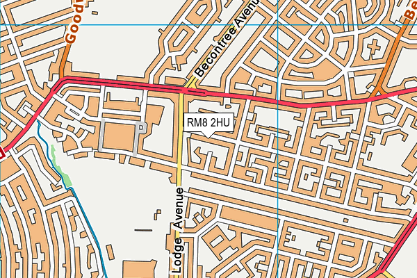 RM8 2HU map - OS VectorMap District (Ordnance Survey)