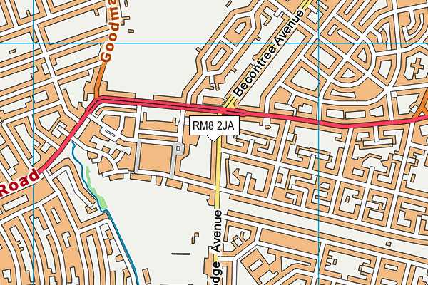 RM8 2JA map - OS VectorMap District (Ordnance Survey)