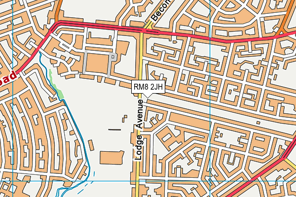 RM8 2JH map - OS VectorMap District (Ordnance Survey)