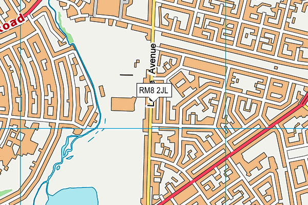 RM8 2JL map - OS VectorMap District (Ordnance Survey)