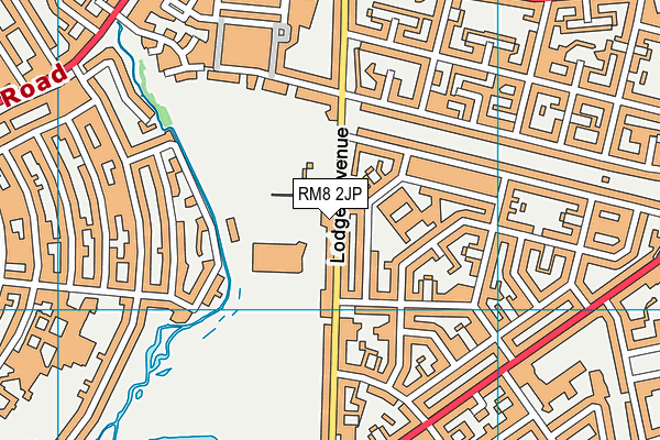Jim Peters Stadium map (RM8 2JP) - OS VectorMap District (Ordnance Survey)