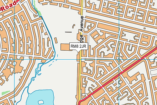 Barking Sporthouse And Gym map (RM8 2JR) - OS VectorMap District (Ordnance Survey)