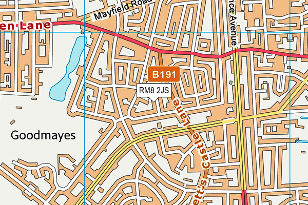 RM8 2JS map - OS VectorMap District (Ordnance Survey)