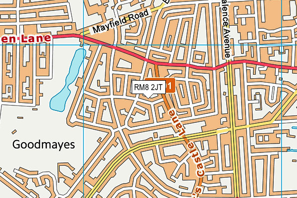 RM8 2JT map - OS VectorMap District (Ordnance Survey)