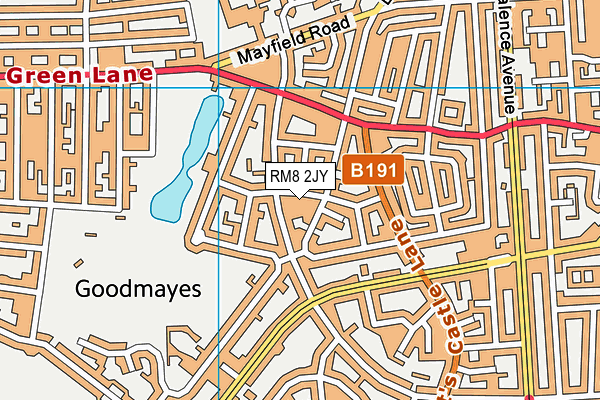 RM8 2JY map - OS VectorMap District (Ordnance Survey)