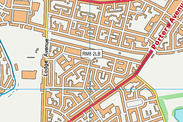 RM8 2LB map - OS VectorMap District (Ordnance Survey)